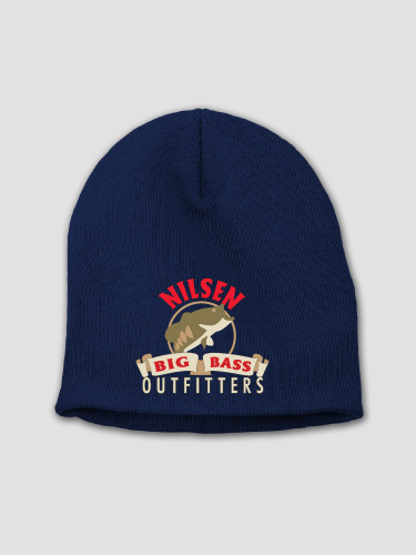 Big Bass Outfitters Navy Embroidered Beanie