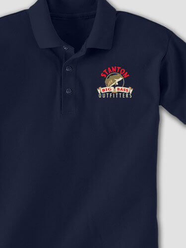 Big Bass Outfitters Navy Embroidered Polo Shirt