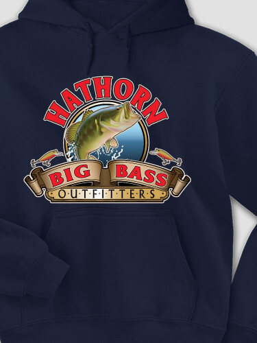 Big Bass Outfitters Navy Adult Hooded Sweatshirt