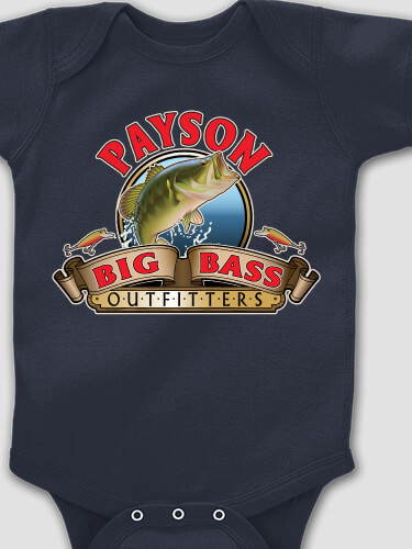 Big Bass Outfitters Navy Baby Bodysuit