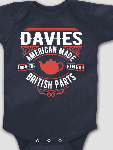 British Parts Navy Baby Bodysuit