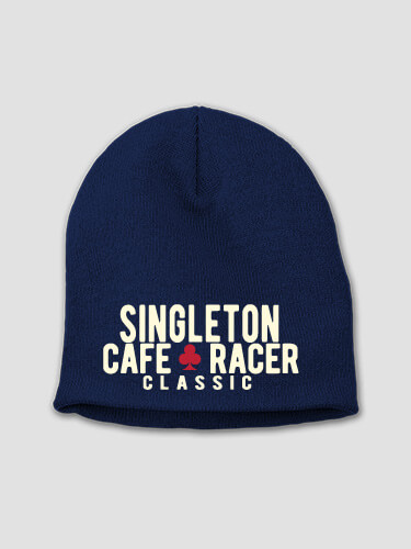 Cafe Racer Navy Embroidered Beanie