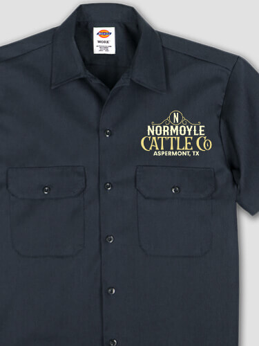 Cattle Company Navy Embroidered Work Shirt