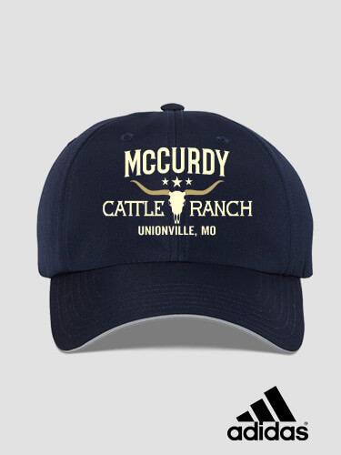 Cattle Ranch Navy Embroidered Adidas Hat