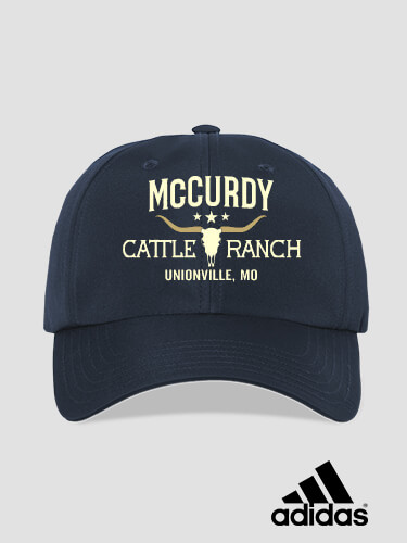 Cattle Ranch Navy Embroidered Adidas Hat