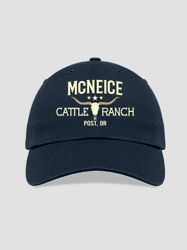 Cattle Ranch Navy Embroidered Hat