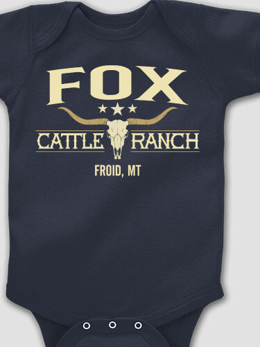 Cattle Ranch Navy Baby Bodysuit