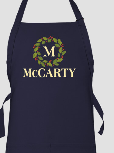 Christmas Monogram Navy Apron