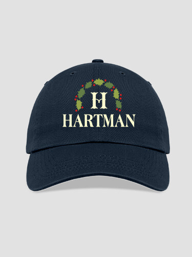 Christmas Monogram Navy Embroidered Hat