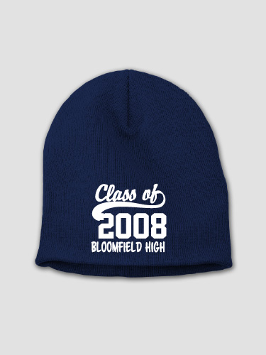 Class Of Navy Embroidered Beanie