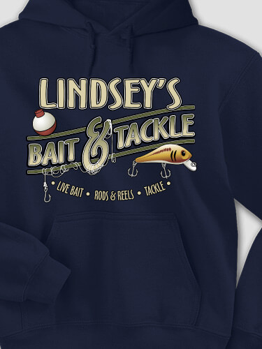 Classic Bait and Tackle Navy Adult Hooded Sweatshirt