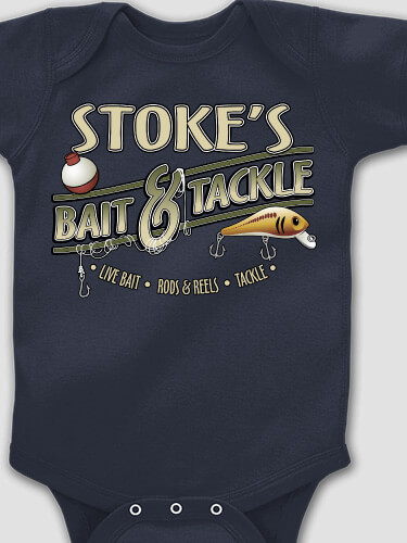 Classic Bait and Tackle Navy Baby Bodysuit