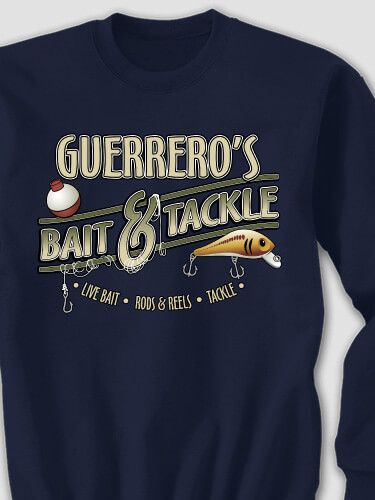Classic Bait and Tackle Navy Adult Sweatshirt