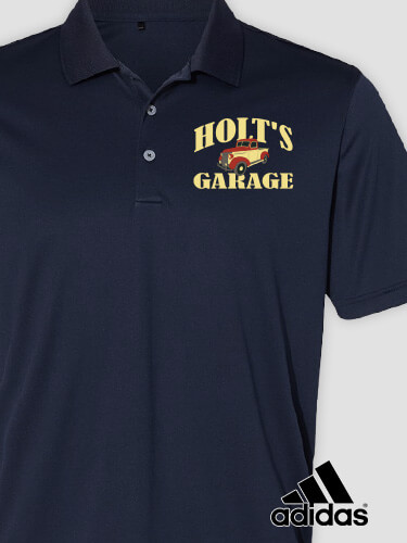 Classic Garage Navy Embroidered Adidas Polo Shirt