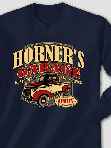 Classic Garage Navy Adult Long Sleeve