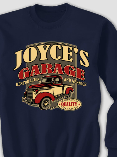 Classic Garage Navy Adult Sweatshirt