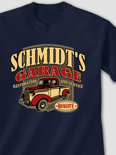 Classic Garage Navy Adult T-Shirt
