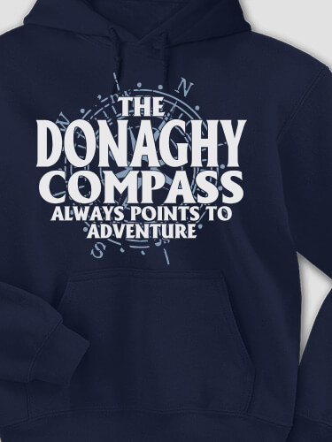 Compass Navy Adult Hooded Sweatshirt