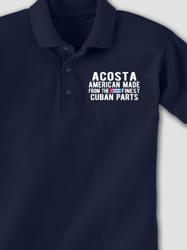 Cuban Parts Navy Embroidered Polo Shirt
