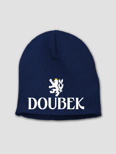 Czech Lion Navy Embroidered Beanie