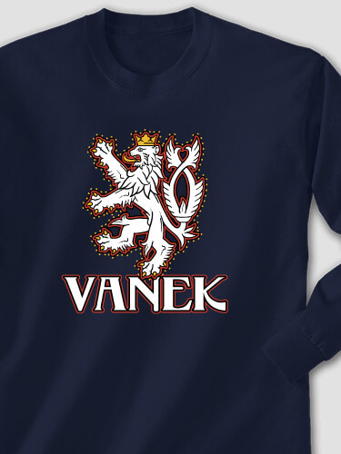 Czech Lion Navy Adult Long Sleeve