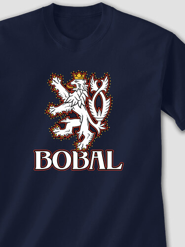 Czech Lion Navy Adult T-Shirt
