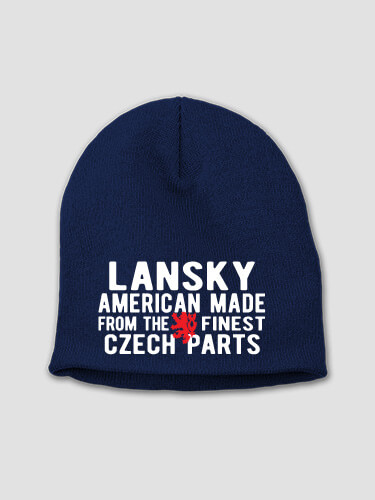 Czech Parts Navy Embroidered Beanie