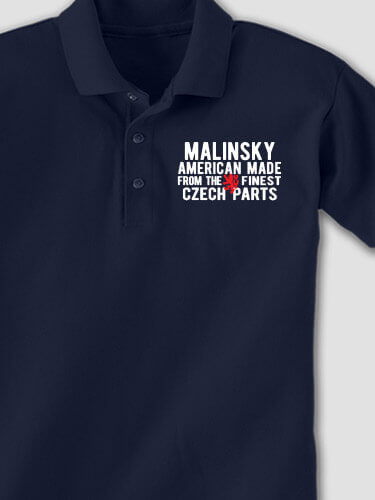 Czech Parts Navy Embroidered Polo Shirt