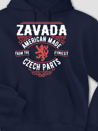 Czech Parts Navy Adult Hooded Sweatshirt