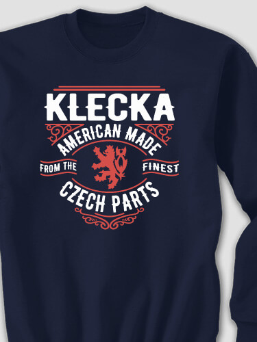 Czech Parts Navy Adult Sweatshirt