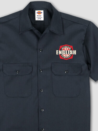 Engine Company Navy Embroidered Work Shirt