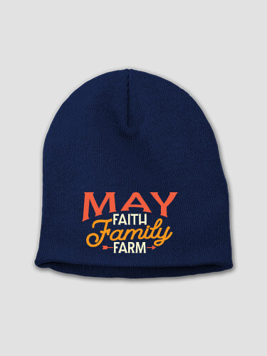 Faith Family Farm Navy Embroidered Beanie