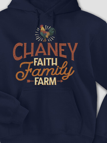 Faith Family Farm Navy Adult Hooded Sweatshirt