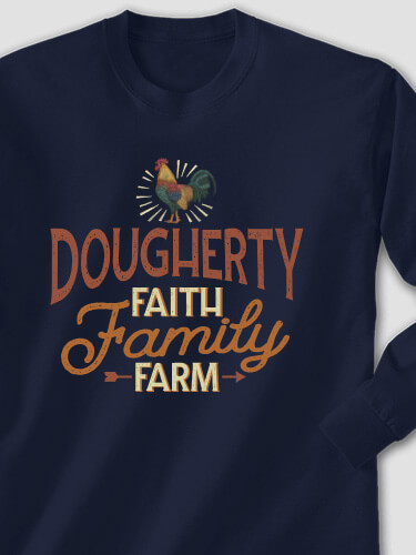 Faith Family Farm Navy Adult Long Sleeve