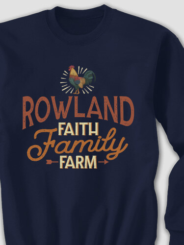 Faith Family Farm Navy Adult Sweatshirt
