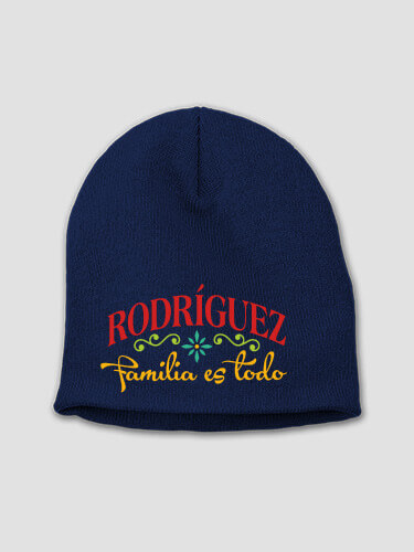 Familia es Todo Navy Embroidered Beanie