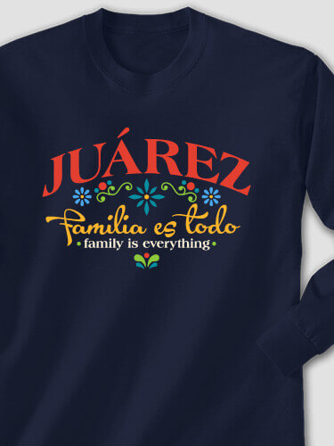 Familia es Todo Navy Adult Long Sleeve