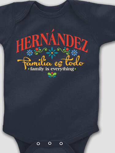 Familia es Todo Navy Baby Bodysuit