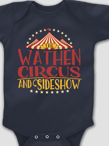 Family Circus Navy Baby Bodysuit
