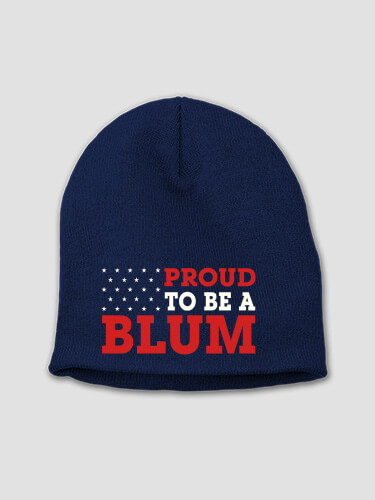 Family Flag Navy Embroidered Beanie
