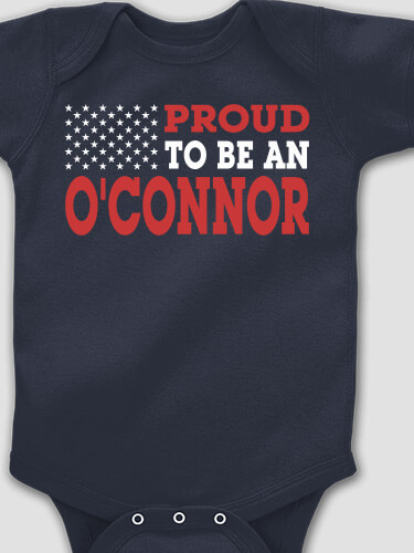 Family Flag Navy Baby Bodysuit