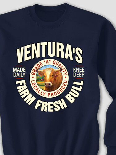 Farm Fresh Bull Navy Adult Sweatshirt