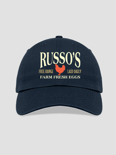 Farm Fresh Eggs Navy Embroidered Hat