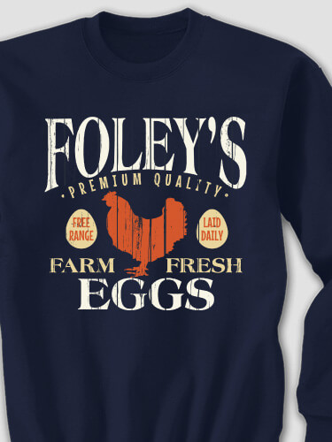 Farm Fresh Eggs Navy Adult Sweatshirt