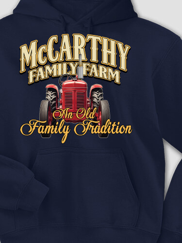Farming Family Tradition Navy Adult Hooded Sweatshirt