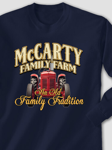 Farming Family Tradition Navy Adult Long Sleeve