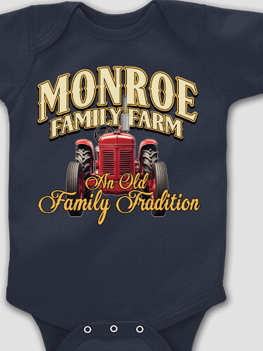 Farming Family Tradition Navy Baby Bodysuit