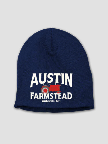 Farmstead Navy Embroidered Beanie