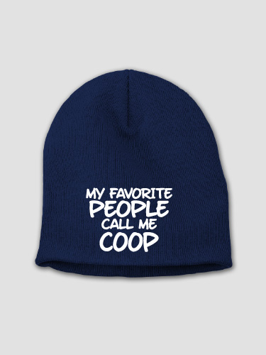 Favorite People Navy Embroidered Beanie