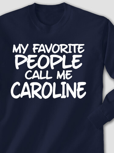 Favorite People Navy Adult Long Sleeve